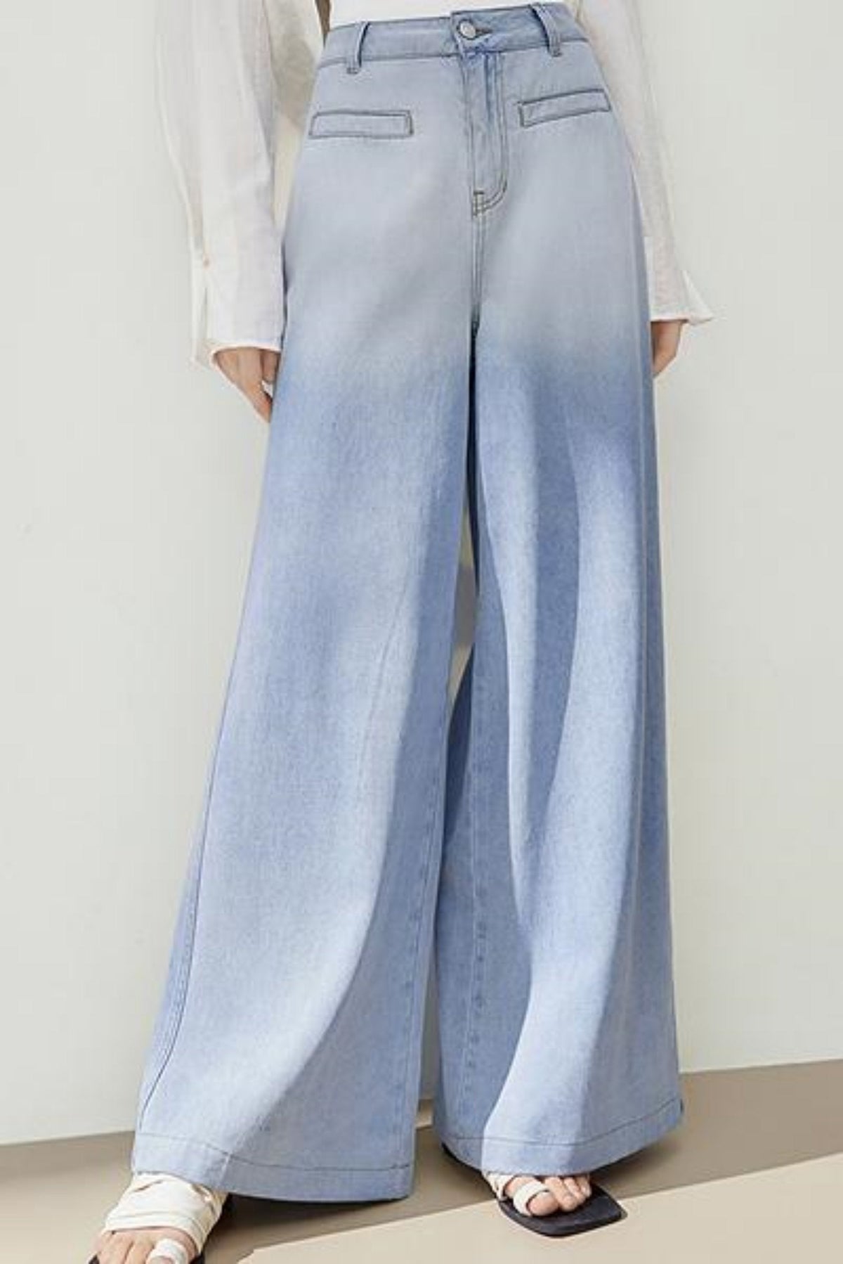Gradient Loose Wide-Leg Jeans