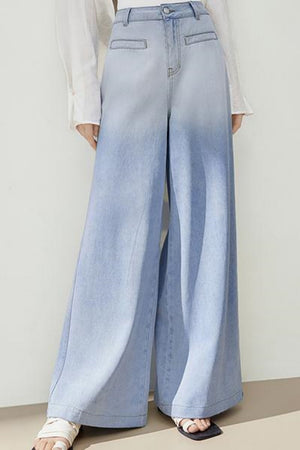 Gradient Loose Wide-Leg Jeans