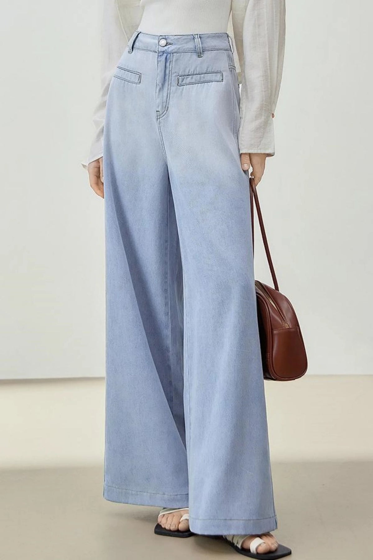 Gradient Loose Wide-Leg Jeans