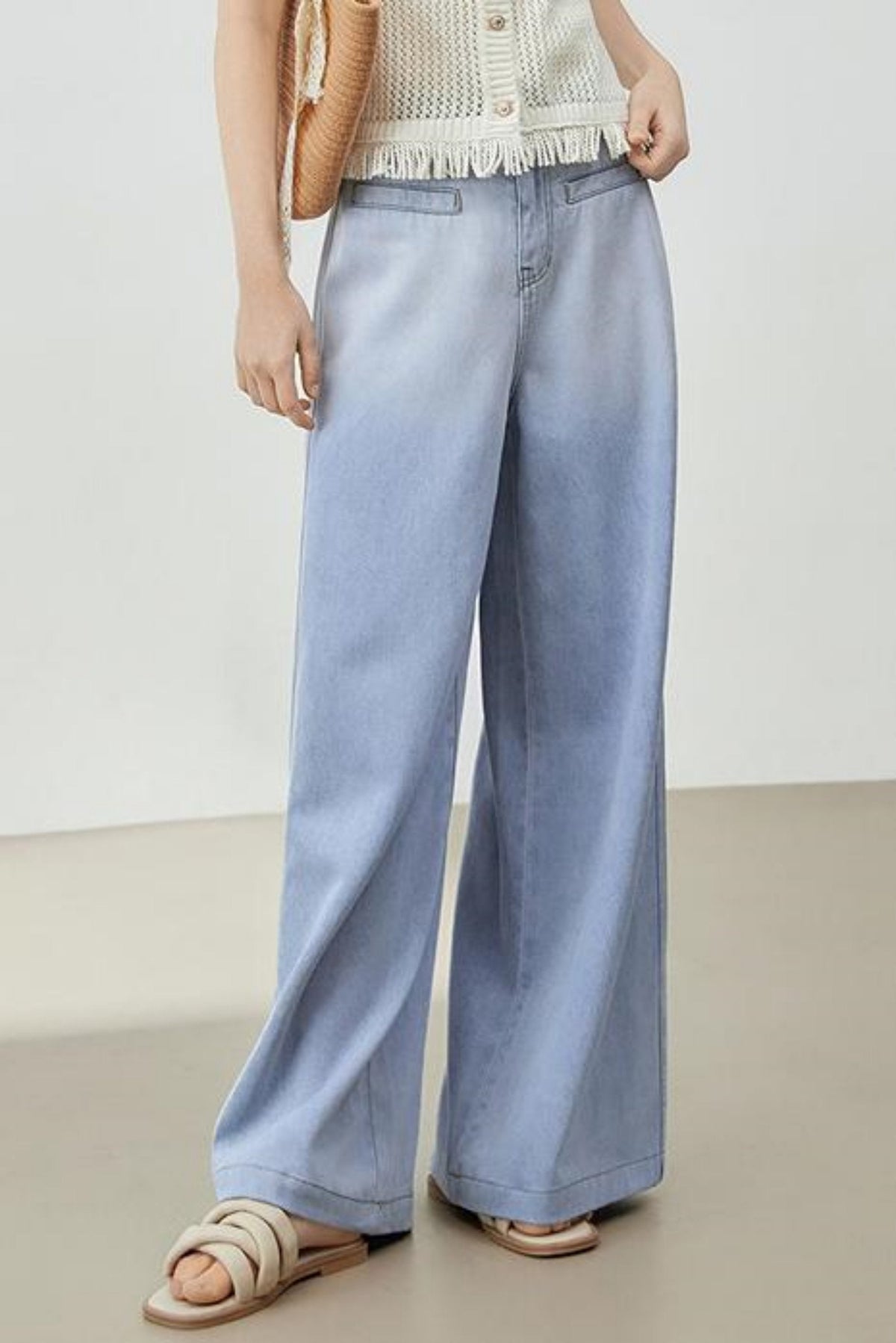 Gradient Loose Wide-Leg Jeans
