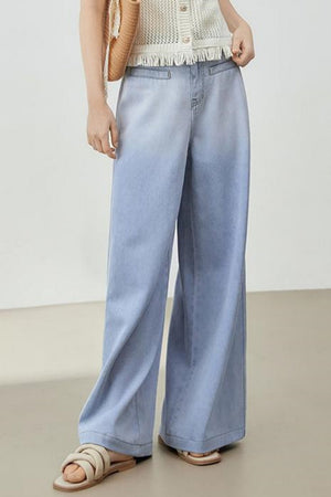 Gradient Loose Wide-Leg Jeans