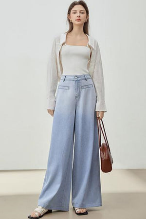Gradient Loose Wide-Leg Jeans