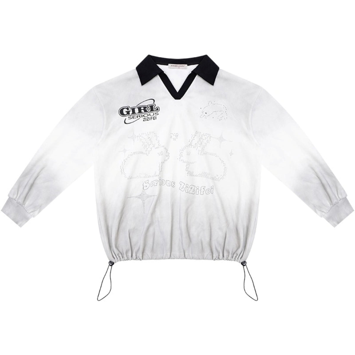 Gradient Print Polo Sweatshirt
