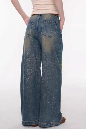 Gradient Rainbow Denim Pants