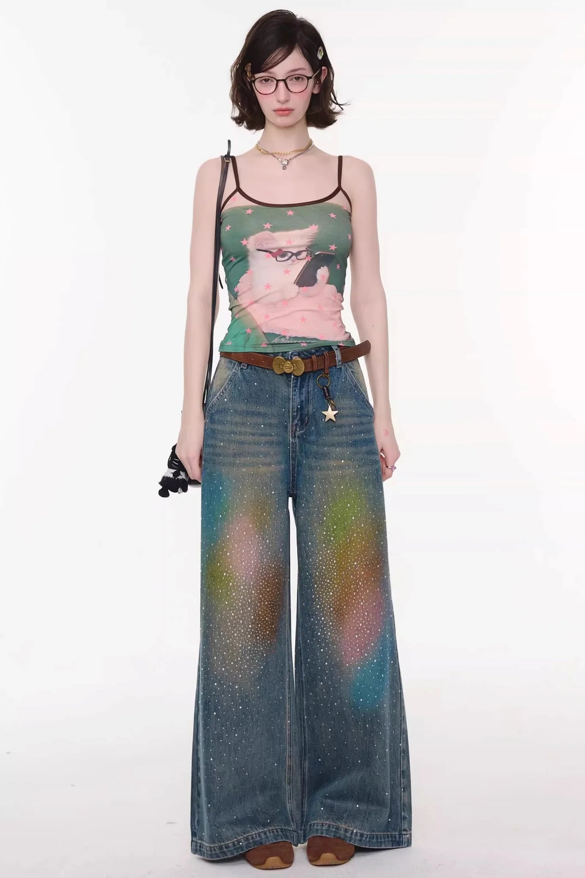 Gradient Rainbow Denim Pants