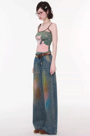 Gradient Rainbow Denim Pants