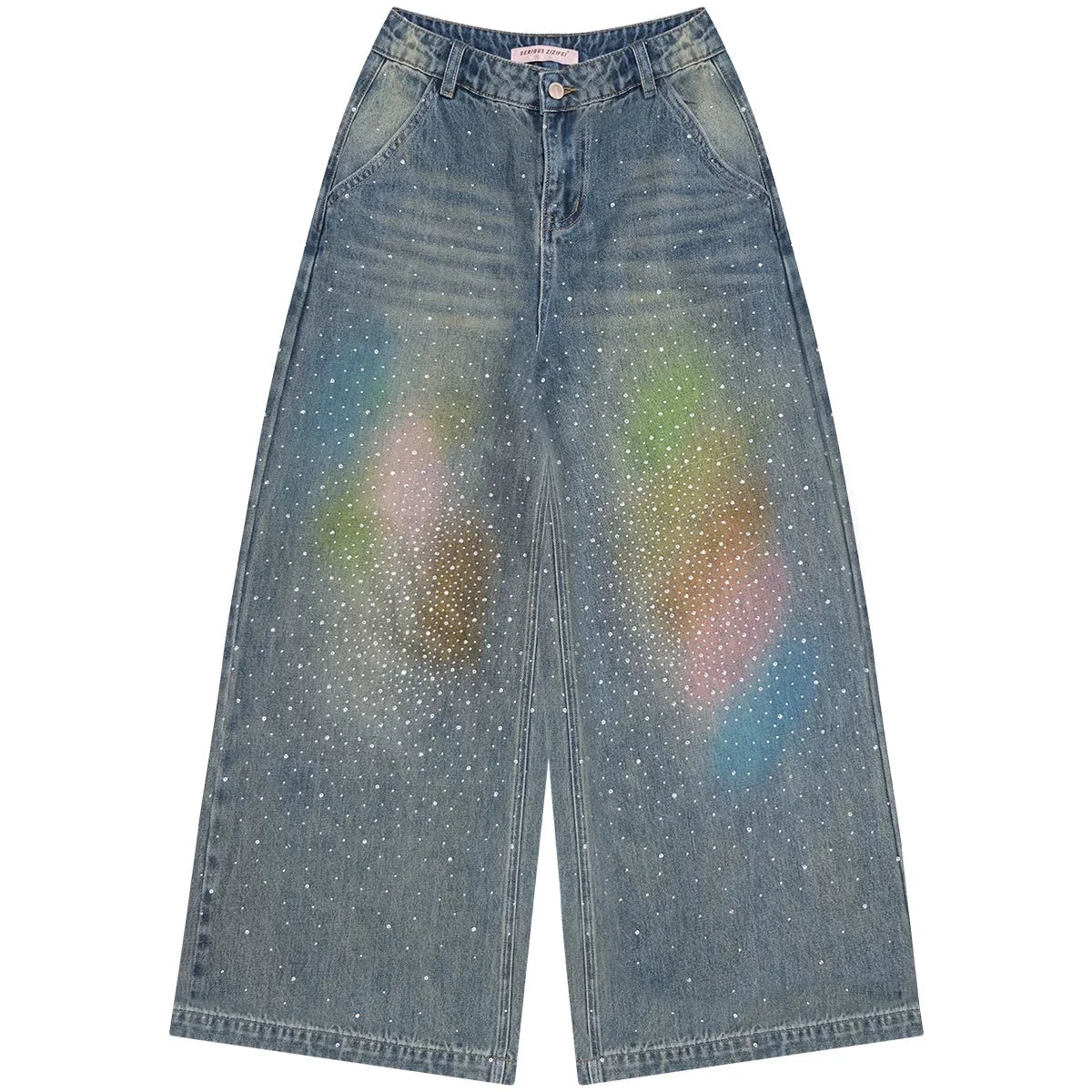 Gradient Rainbow Denim Pants