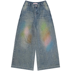 Gradient Rainbow Denim Pants
