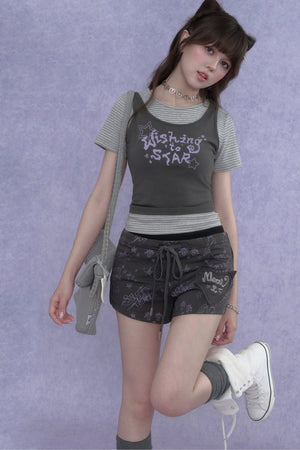 Graffiti Cat Ear Shorts