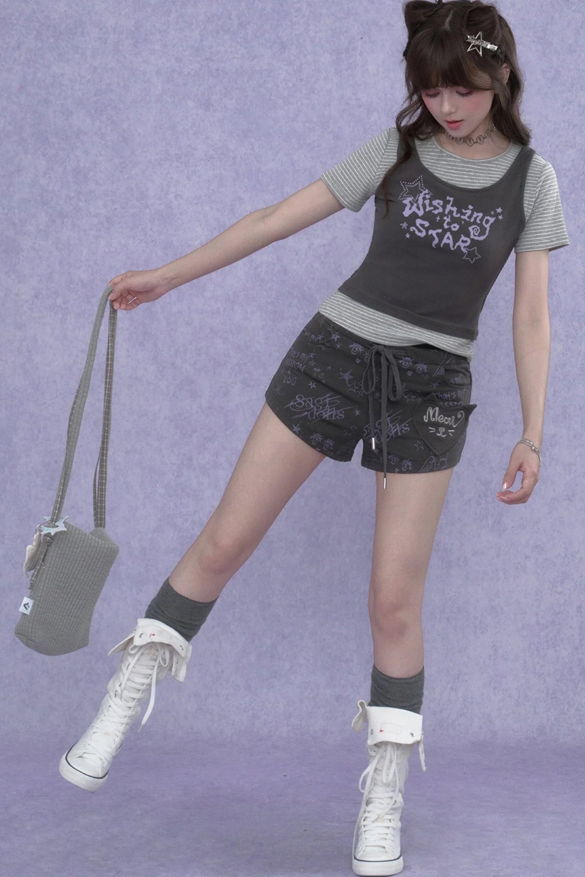 Graffiti Cat Ear Shorts