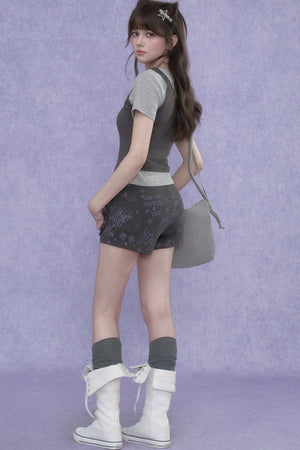 Graffiti Cat Ear Shorts