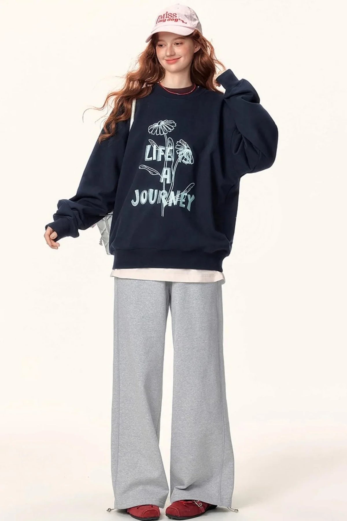 Graffiti Embroidered Color-Blocked Sweater