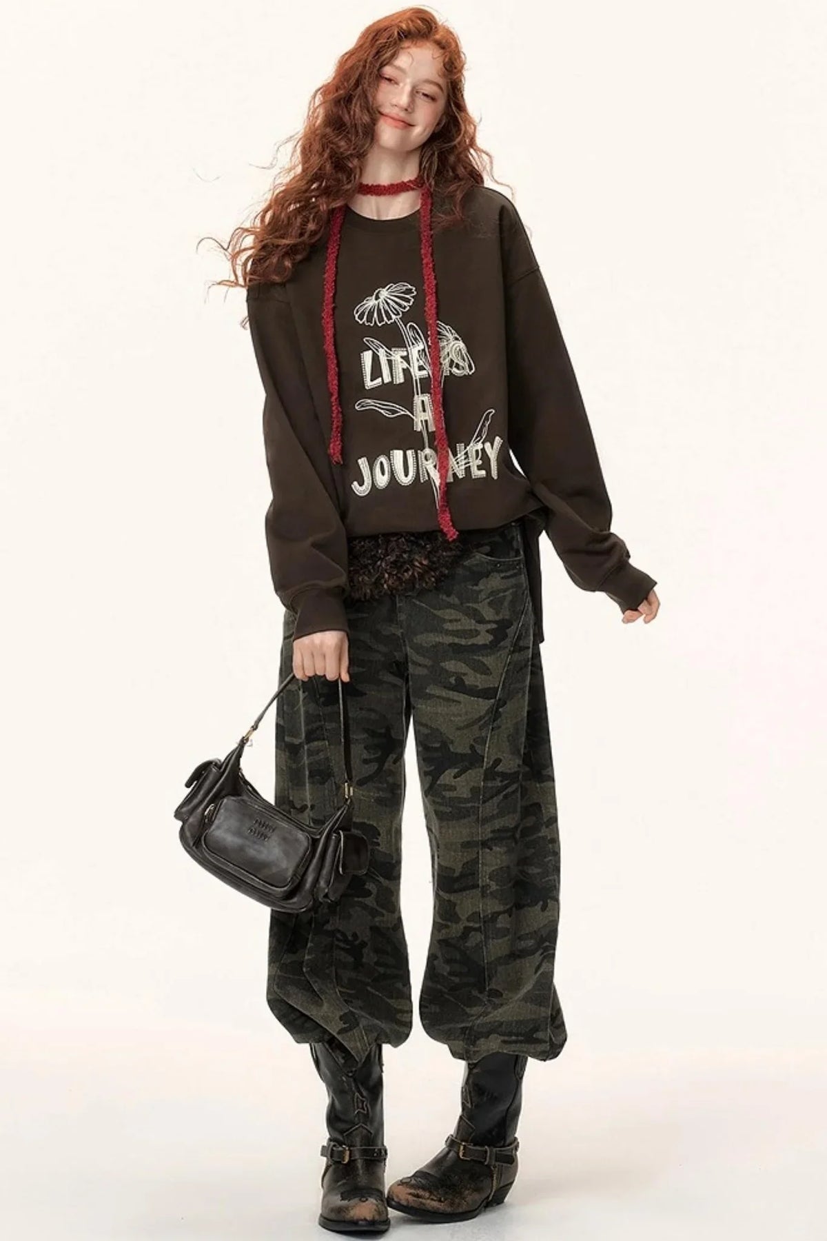 Graffiti Embroidered Color-Blocked Sweater