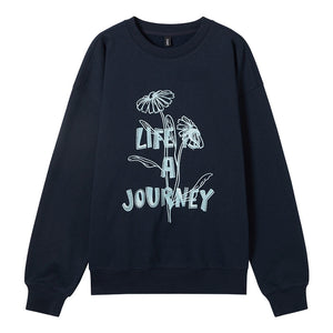 Graffiti Embroidered Color-Blocked Sweater