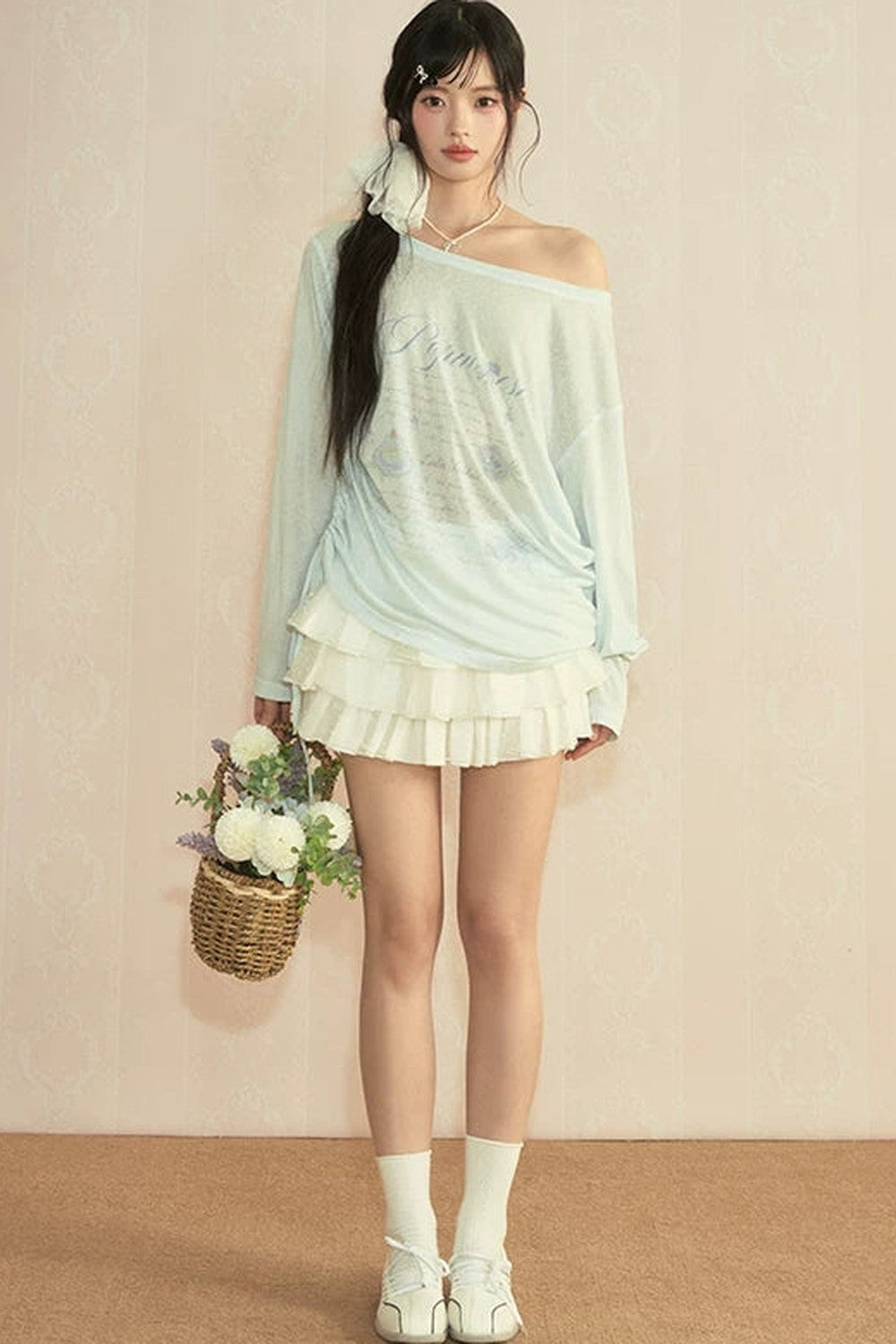 Graffiti Off-Shoulder T-Shirt