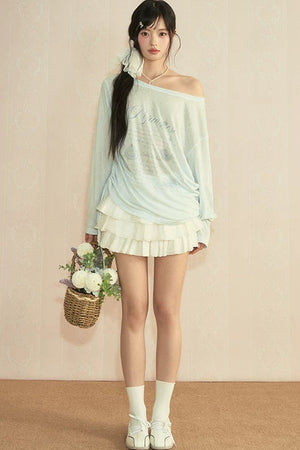 Graffiti Off-Shoulder T-Shirt