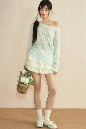 Graffiti Off-Shoulder T-Shirt