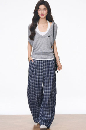 Gray Batwing Blouse Ensemble Set-Up