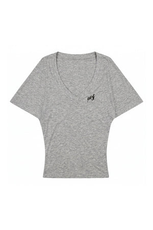 Gray Batwing Blouse Ensemble Set-Up