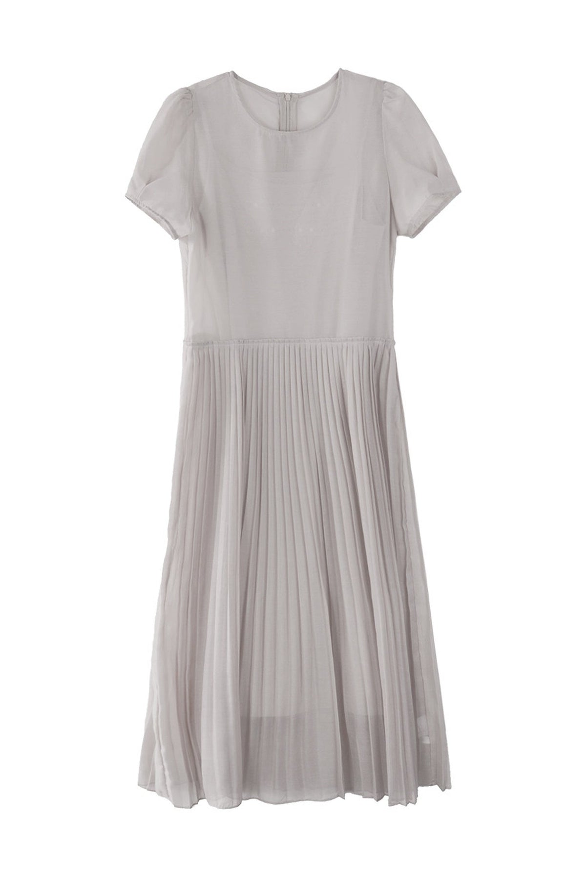 Gray Camisole and Pleated Long Dress Set