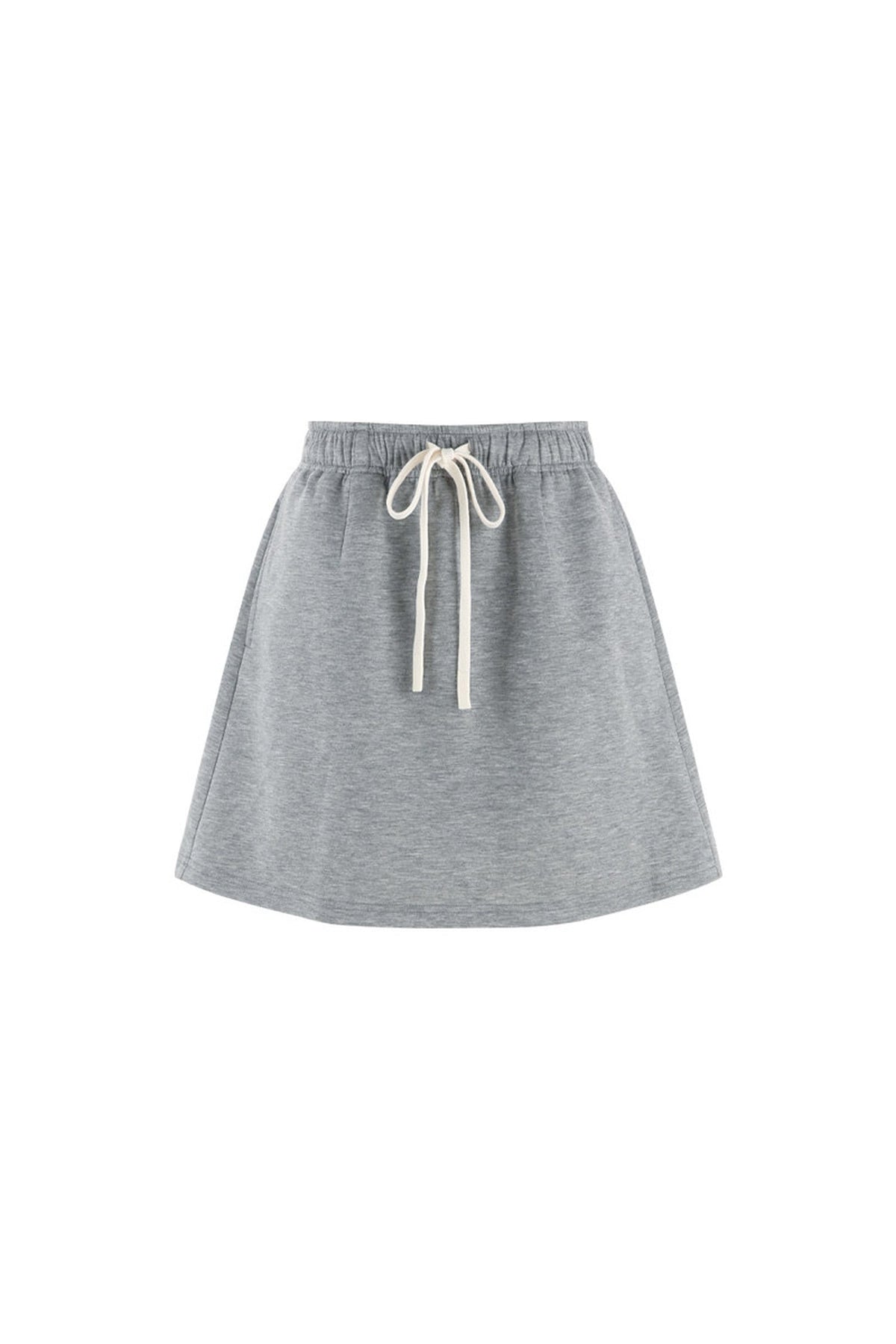 Gray Doll Collar Short-Sleeve Top and Skirt Set-Up