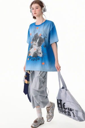 Gray Drawstring Pocket Wide Leg Sweatpants