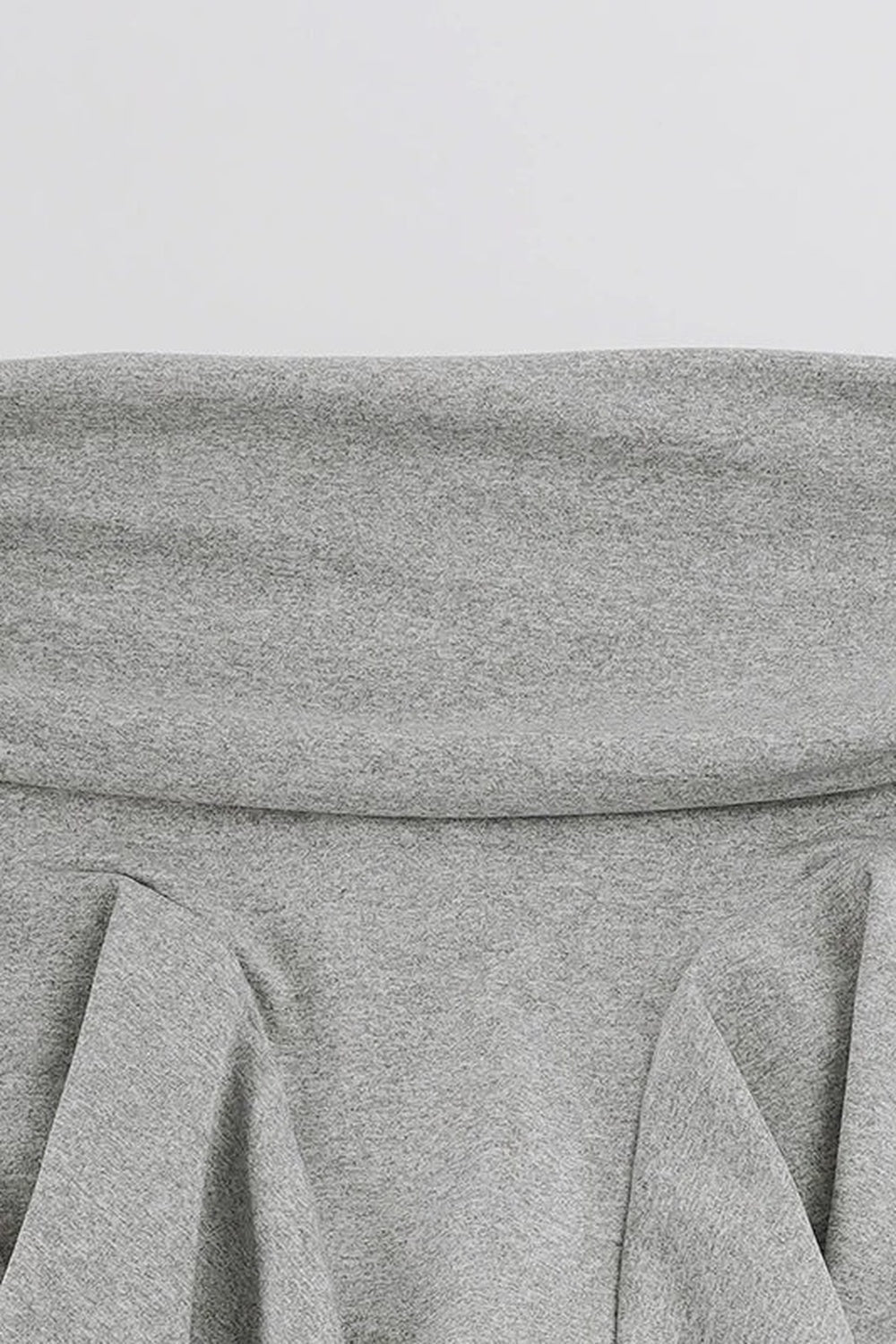 Gray Drawstring Ruffle Hem Skirt