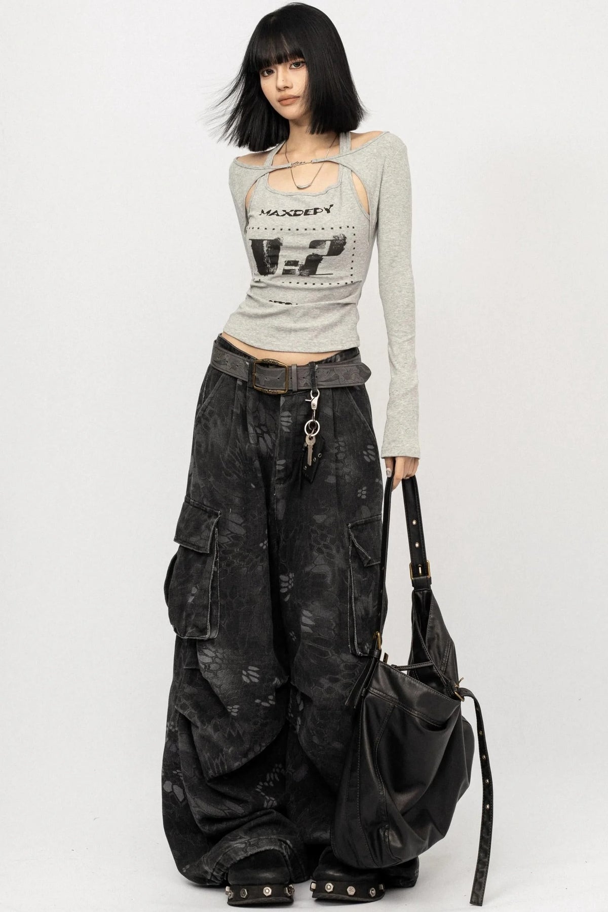 Gray Halterneck Top