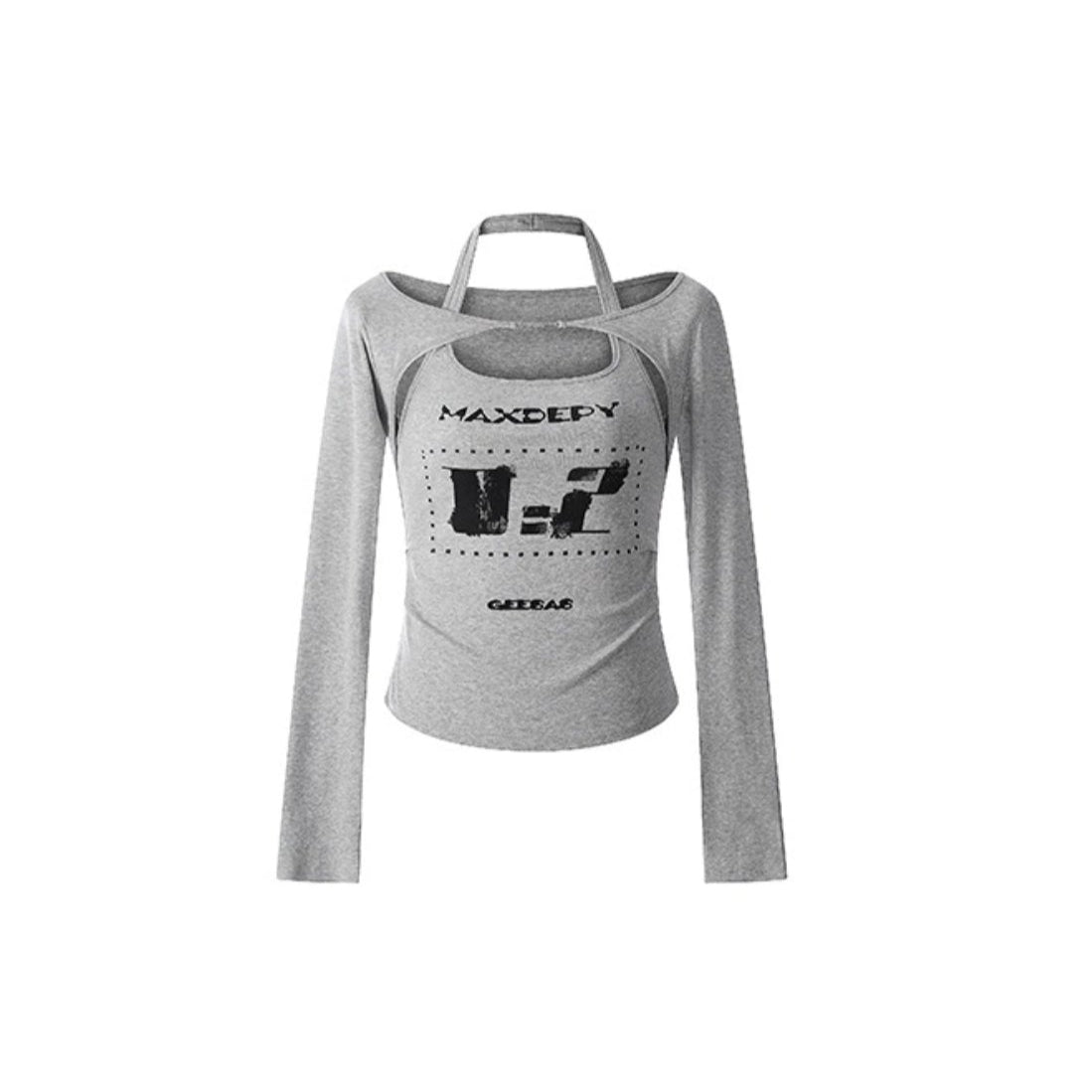 Gray Halterneck Top