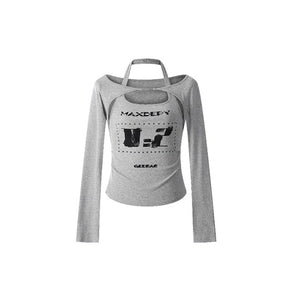 Gray Halterneck Top