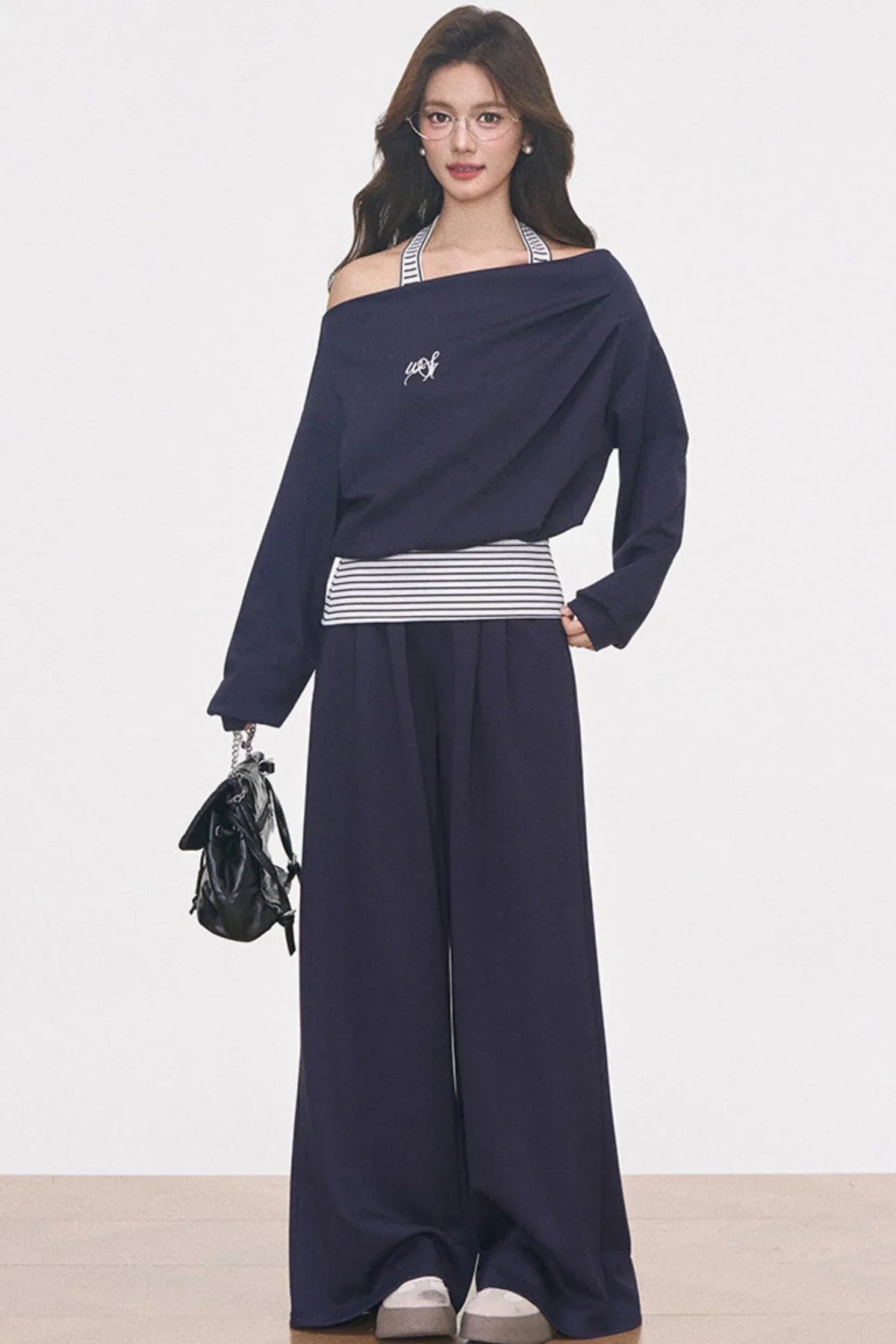 Gray Knitted Sporty Suit Set-Up