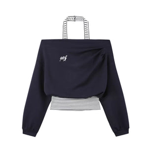 Gray Knitted Sporty Suit Set-Up