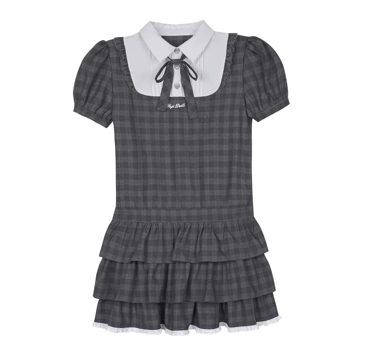 Gray Plaid Cake Dress Set-Up