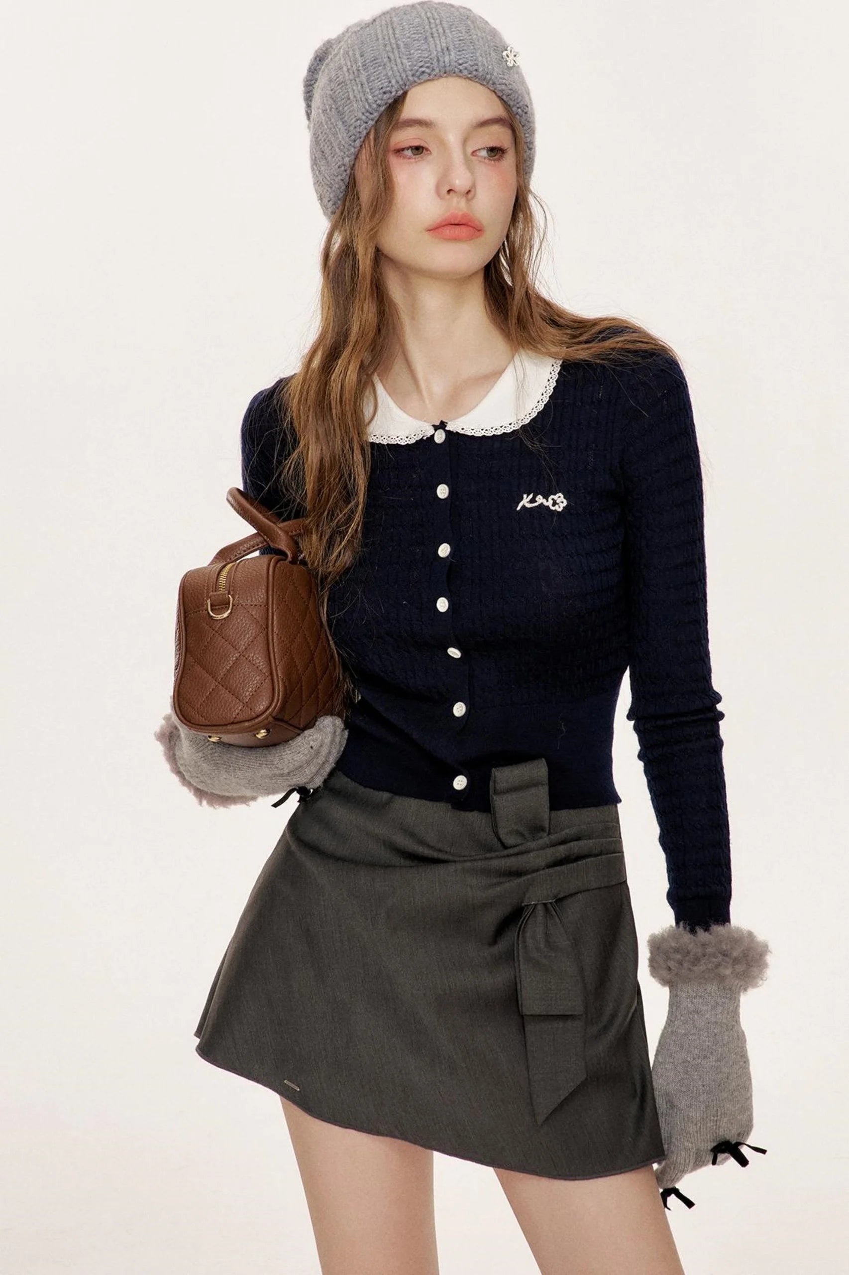 Gray Pleat Skirt