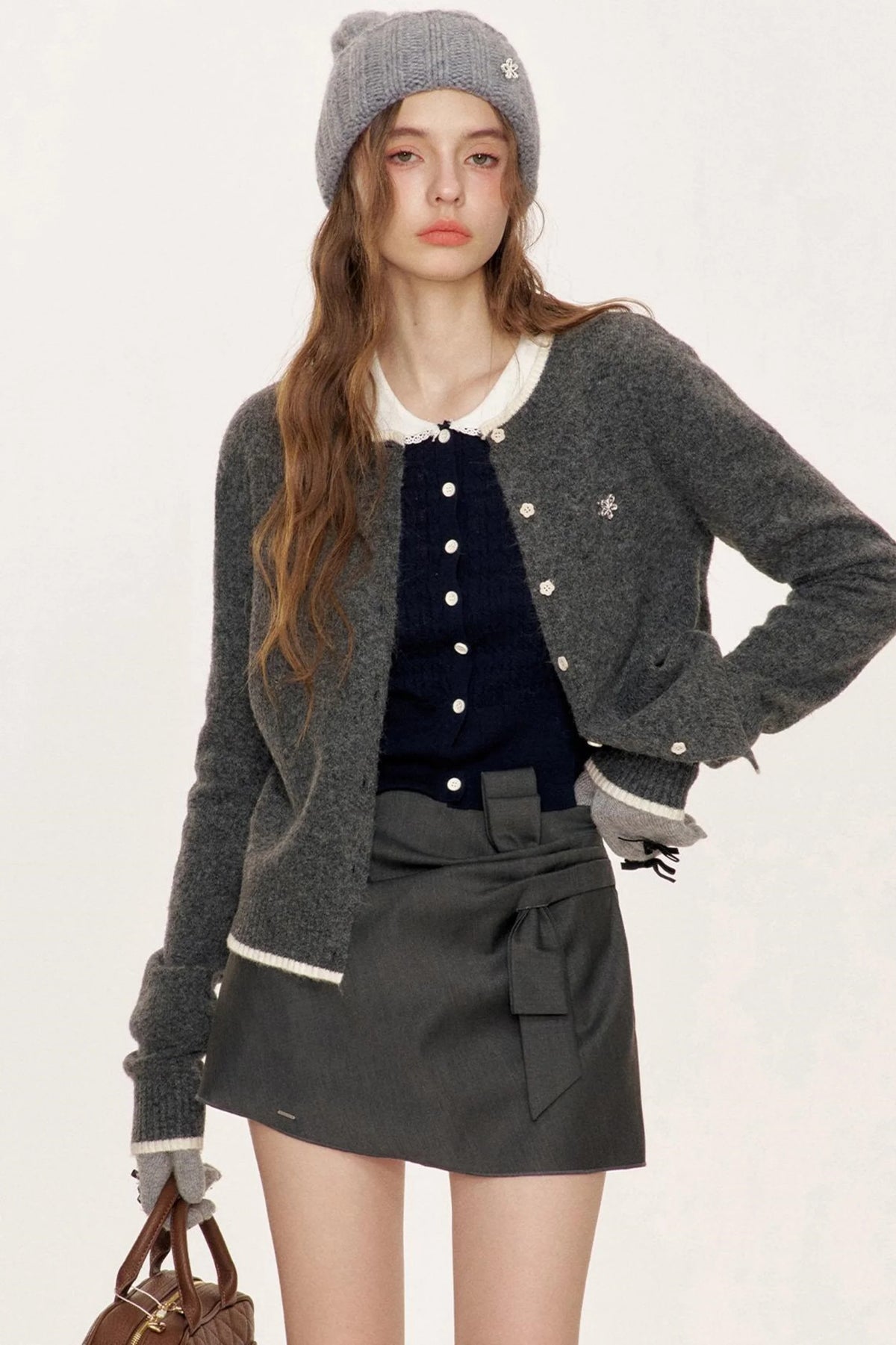 Gray Pleat Skirt