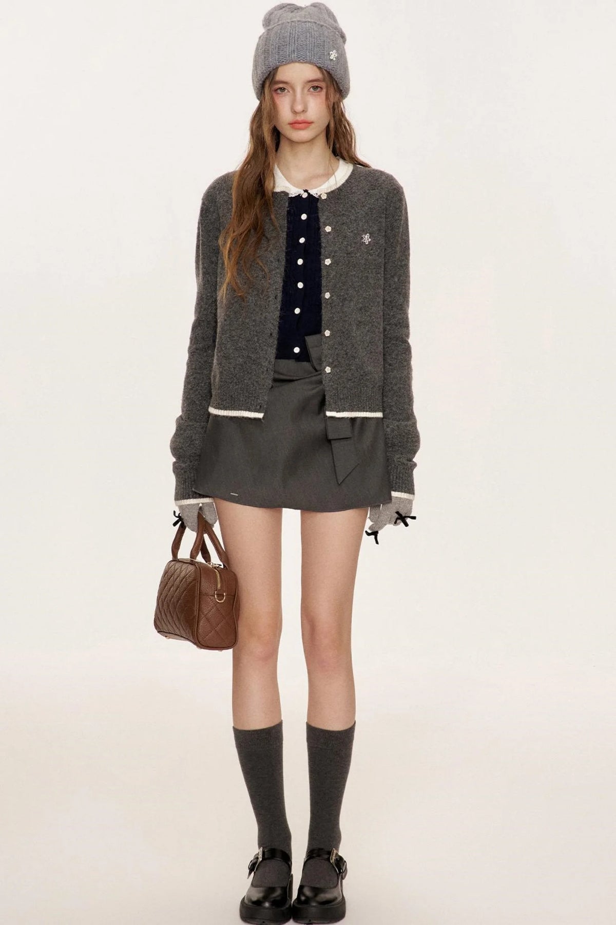 Gray Pleat Skirt