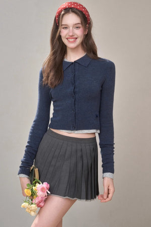 Gray Pleated Skirt