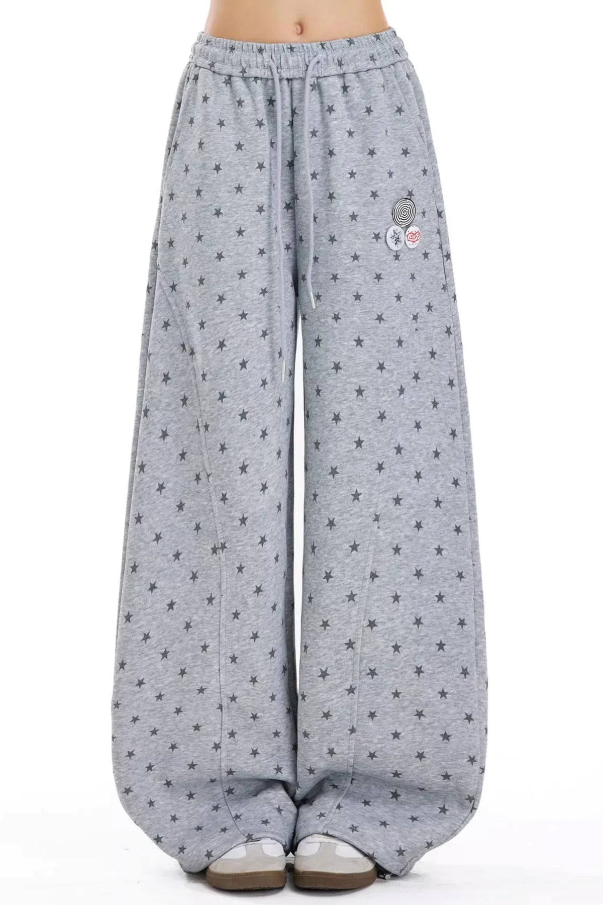 Gray Star Print Sweatpants