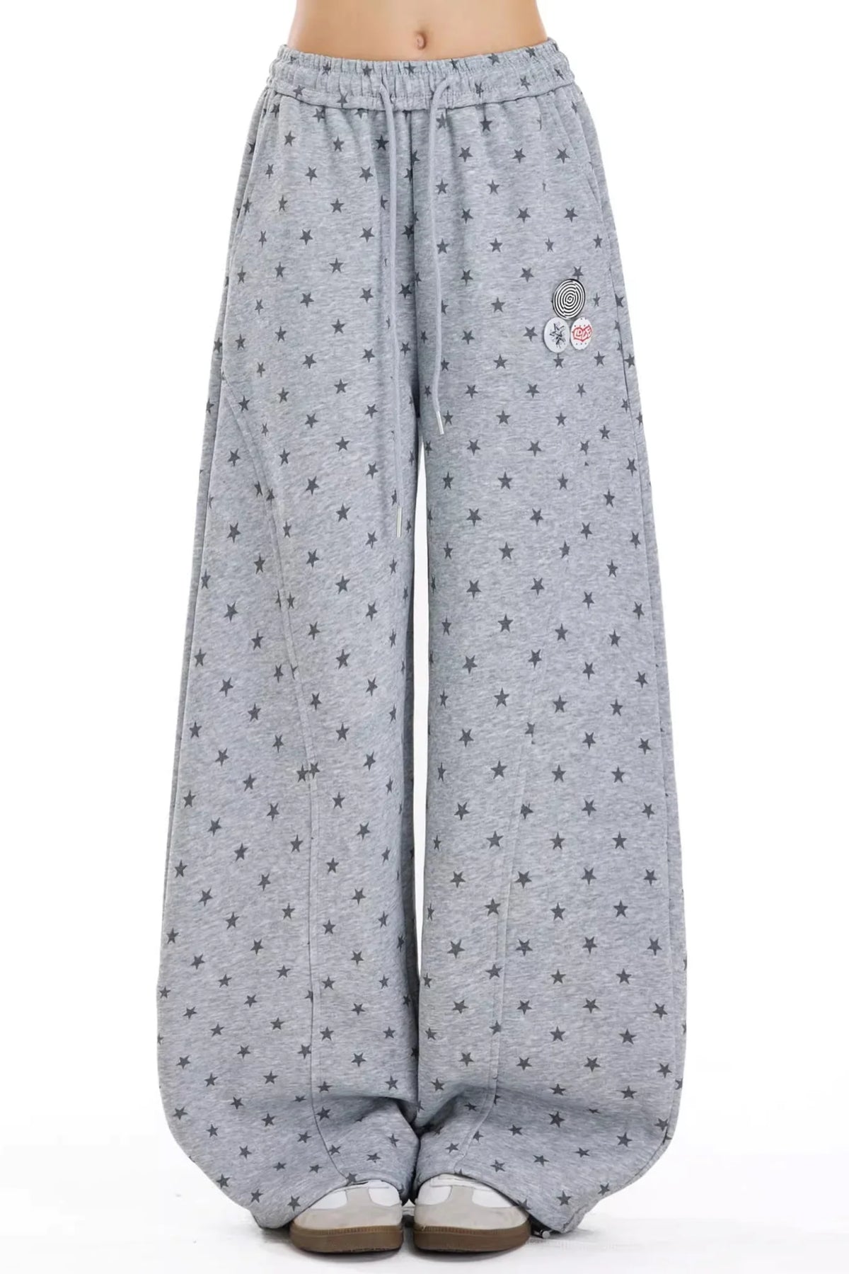 Gray Star Print Sweatpants