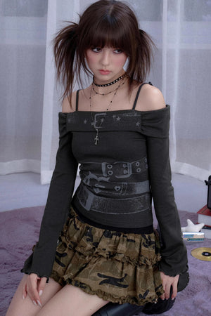 Gray Waist Belt Top