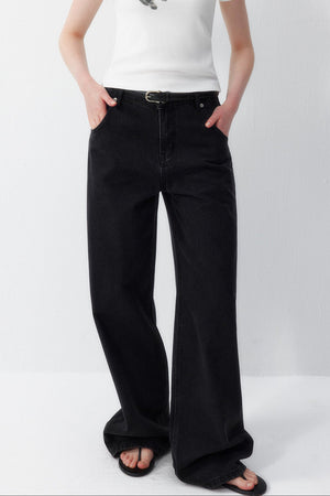 Gray Wide-Leg Jeans