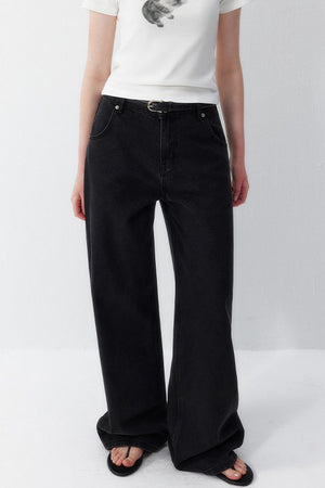 Gray Wide-Leg Jeans