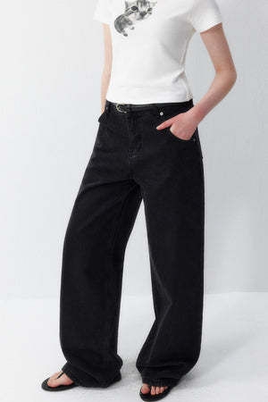 Gray Wide-Leg Jeans