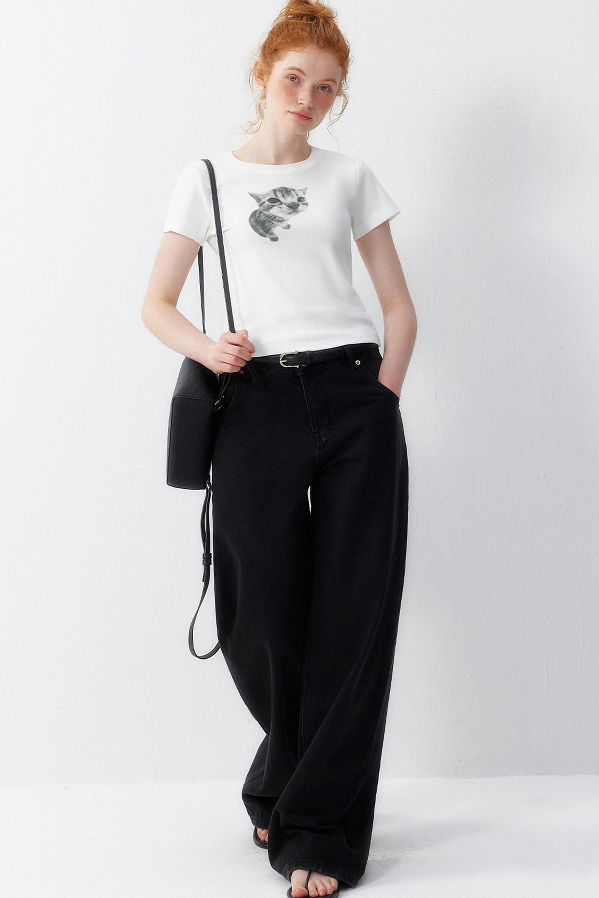 Gray Wide-Leg Jeans