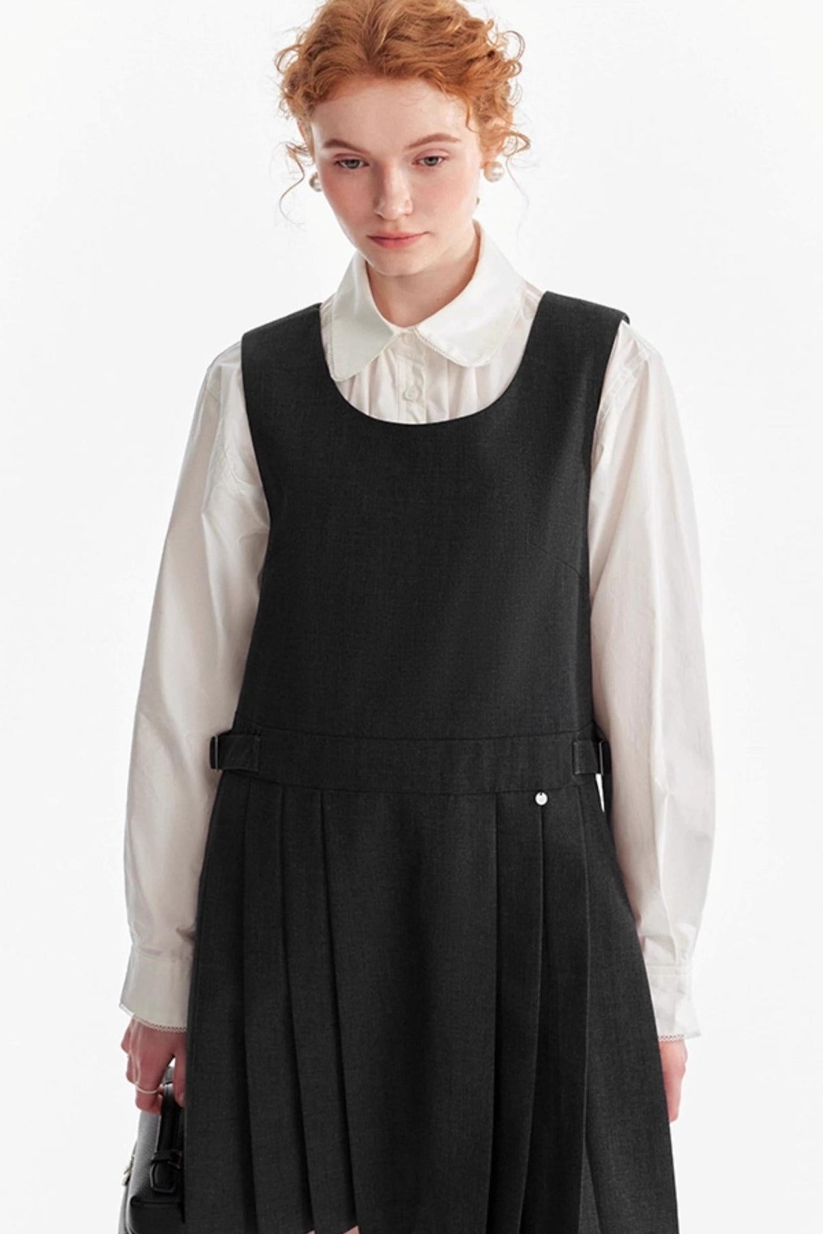 Gray Wool Blazer Skirt Set-Up