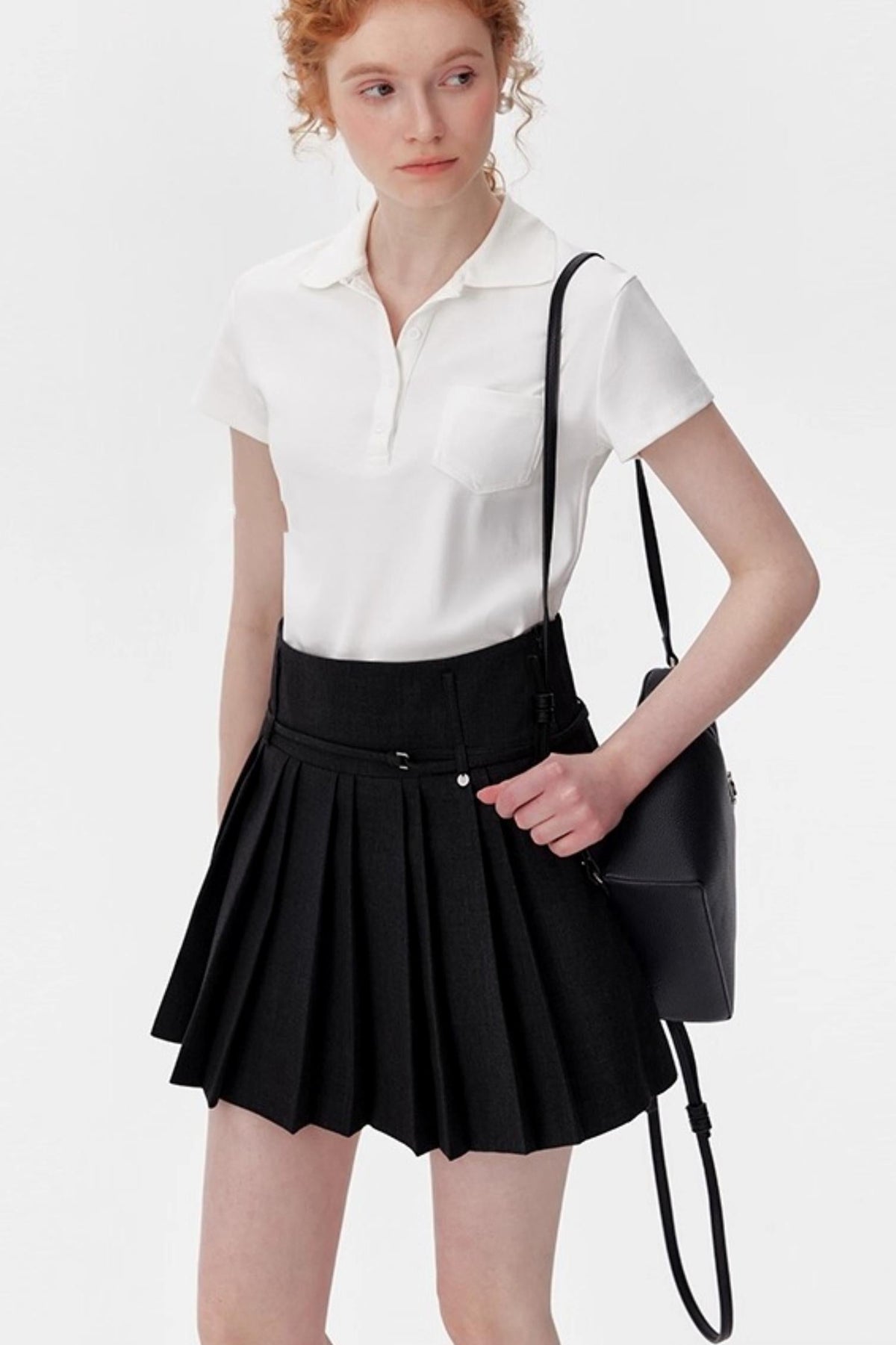 Gray Wool Blazer Skirt Set-Up