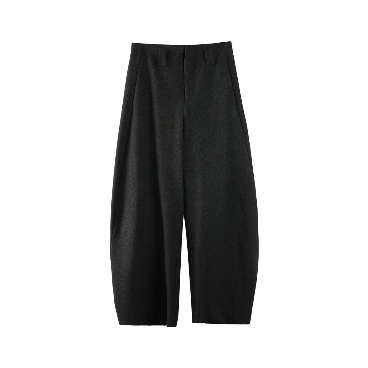 Gray Woolen Drape Trousers