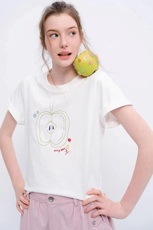 Green Apple Print Top