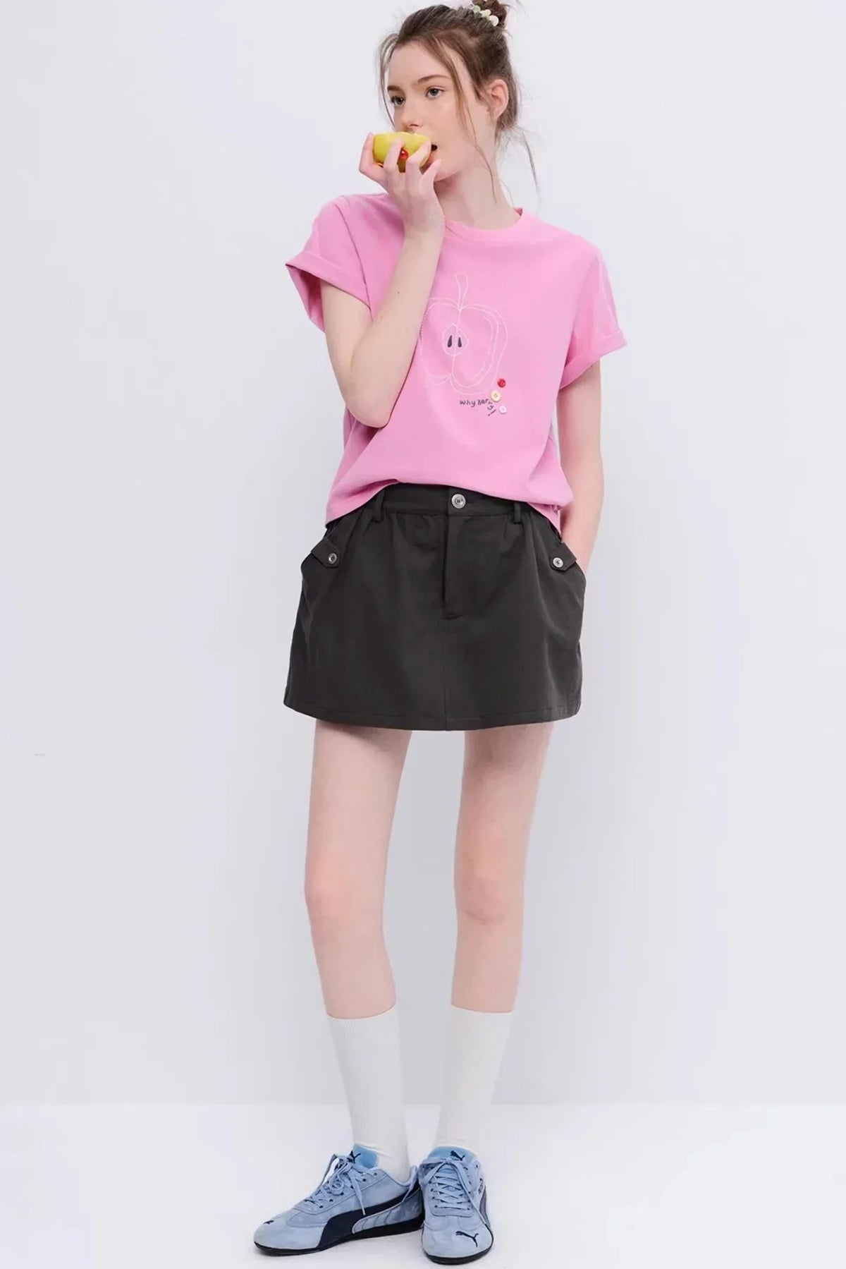 Green Apple Print Top