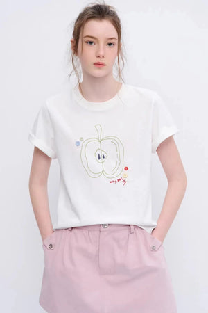 Green Apple Print Top